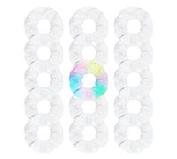 YUNYU 15 coleteros de satén para el cabello, coleteros blancos para niñas y mujeres, cómodos lazos elásticos adecuados para rizos finos y gruesos