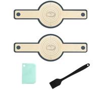 YUNYU 2 correas de silicona para horno holandés, alfombrilla antiadherente reutilizable con asas largas para pan de masa madre, incluye raspador de masa y cepillo de pastelería, forro de pan apto para