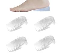 YUNYU 2 pares de almohadillas de gel para pies, cuña de 1 cm para tendón de Aquiles y espolones, plantillas transparentes de aumento de altura, cojines de silicona para hombres y mujeres