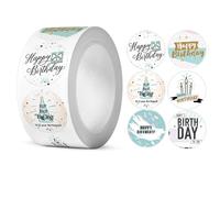 YUNYU 500 calcomanías de feliz cumpleaños, paquete a granel para álbumes de recortes, envoltura de regalos, decoraciones de fiestas, manualidades, sobres y adornos para tartas, suministros divertidos