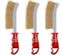 YUNYU Cepillo de alambre de latón, mango curvado para hierro fundido, limpieza de escoria de soldadura y óxido