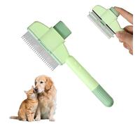 YUNYU Cepillo de pelo autolimpiante, para gatos y perros, con combinación de acero ABS+, 20 cm, color verde menta