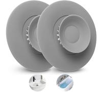 YUNYU Cubierta de drenaje gris tipo prensa con recogedor de pelo y diseño antiobstrucción para bañeras, fregaderos, desagües de cocina, paquete de 2 tapones universales de baño y fregadero para