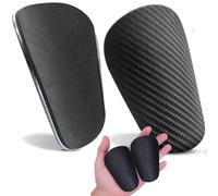 YUNYU Espinilleras de fibra de carbono, 11,5 x 6 cm, protectores de piernas de fútbol para adultos y jóvenes con espuma EVA, juego de 2 piezas