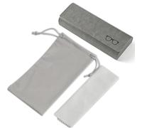 YUNYU Funda rígida para gafas, de piel sintética, con paño de limpieza, color verde, verde, Talla única