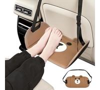YUNYU Hamaca de pies ajustable para avión y coche, diseño de dibujos animados, soporte portátil de tela de poliuretano, 1 reposapiés marrón para niños y adultos