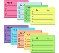 YUNYU Juego de 9 notas autoadhesivas con líneas, 9 blocs de notas de colores surtidos para oficina, escuela y planificación del hogar, suministros de accesorios de oficina (450 hojas)