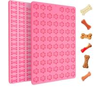 YUNYU Juego de moldes de silicona para golosinas para perros, 10 y 18 cavidades, reutilizables, antiadherentes, en forma de pata y hueso, para chocolate, gelatina, cubitos de hielo, golosinas para