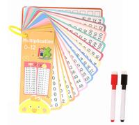 YUNYU Juego educativo 1x1 con 15 tarjetas de multiplicación y 2 bolígrafos, 1 juego de aprendizaje para niños a partir de 6 años, juego de tabla de multiplicación con tarjetas regrabables