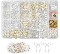 YUNYU Kit de fabricación de pulseras de cuentas de arcilla de 24 compartimentos, kit de fabricación de pulseras con cuentas de arcilla secadas al aire, dijes y herramientas para niñas y adolescentes