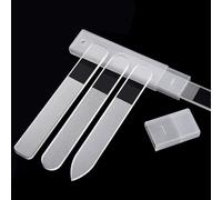 YUNYU Lima de uñas de cristal, juego de 3 limas de uñas de cristal profesionales con estuche de almacenamiento, 3 cabezales diferentes para uñas naturales y artificiales, manicura, herramientas de