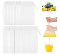 YUNYU Paquete de 10 paños de queso reutilizables para colar y 4 bolsas de filtro de malla fina para jugos, café y leche de nueces