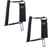 YUNYU Paquete de 2 cordones elásticos de seguridad con mosquetón, cuerda elástica táctica reutilizable para senderismo, escalada, camping y actividades al aire libre (negro)