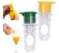 YUNYU Paquete de 2 exprimidores manual de cítricos duradero con filtro, tapa integrada, base