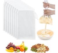 YUNYU Paquete de 6 paños de queso para colar, bolsas de filtro de nailon reutilizables, paños de muselina para cocinar, bolsas de leche de grado alimenticio