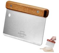 YUNYU Rascador de masa y cortador de pan de acero inoxidable, 20 x 13 cm, herramienta de cocina resistente con agarre ergonómico, rascador de masa para hornear, pastelería y pizza, rascador de pan y