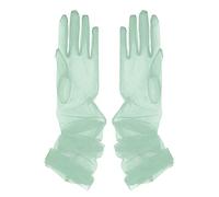Yunyuebridal Guantes de tul transparente para mujer, guantes largos de codo para boda, fiesta, fotografía, Turquesa, talla única