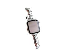 YUNYUN678 La correa con cuentas de 1 pieza es compatible con tamaños de IWatch de 38 a 49 mm y también es compatible con la serie S10-1 SE Ultra (reloj no incluido)(Silver,38-40-41mm)