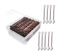 YunYunStrap 300 PCS Marrón Horquillas, Horquillas para Mujeres y Niñas, Clips de Pelo Sin Dolor para Cabello Rizado en Paquete Grande para Todos los Tipos de Cabello con Caja de Almacenamiento