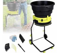 yunzhenzhen Trituradora De Hojas Eléctrica Recolector Hojas con Embudo 54 Cm Diámetro con Ruedas Y Bolsa Recolectora Guantes Y Cable Alimentación para Hoja Césped Desechos Secos