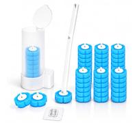 YUNZHISHIYE Escobillas De Baño Desechable, Kit De Limpieza De Cepillos De Inodoro, Mango Extendido, Incluye 36 Cabezales De Cepillo Reemplazables, Apto para Inodoros Y Baños (Azul)