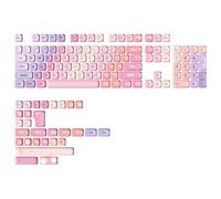 YUNZII 140 Teclas Moa keyhat, teñido y sublimado PBT Juego de keyhat Personalizado para perfiles Moa, Lindo Rainbow Candy keyhat para el Teclado de Juego mecánico de Interruptor MX (Morado)