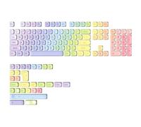 YUNZII 140 Teclas Moa keyhat, teñido y sublimado PBT Juego de keyhat Personalizado para perfiles Moa, Lindo Rainbow Candy keyhat para el Teclado de Juego mecánico de Interruptor MX (Arco Iris)
