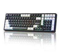 YUNZII AL98 Teclado Mecánico Gaming Inalámbrico, Teclado Gamer Aluminio, BT/2.4Ghz/USB-C, Retroiluminación RGB, QMK/Via Programable, Hot-Swap, Teclas PBT para Win/Mac (Negro, Milk V2 Linear)