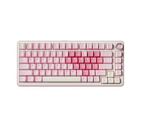 YUNZII B75 Pro Teclado Mecánico Inalámbrico,75% Teclado para Juegos Hot Swap Hot Swap Custom Teclado con Knob,Pre-lubed Switches RGB,BT/Tipo-C/2.4G Teclado (Rosa, Cocoa Cream V2 Switch)