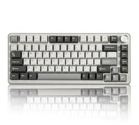 YUNZII B75 Pro Teclado Mecánico Inalámbrico,75% Teclado para Juegos Hot Swap Hot Swap Custom Teclado con Knob,Pre-lubed Switches RGB,BT/Tipo-C/2.4G Teclado (Gray, Cocoa Cream V2 Switch)