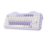 YUNZII C75 Teclado Mecánico Inalámbrico Gaming 75%, Bluetooth/2.4G/USB-C, Hot-Swap Teclas PBT RGB, Montaje Gasket, Anti-Ghosting NKRO, Diseño Pastel para Win/Mac (Morado, Milk V2 Linear Switch)