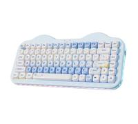 YUNZII C75 Teclado Mecánico Inalámbrico Gaming 75%, Bluetooth/2.4G/USB-C, Hot-Swap Teclas PBT RGB, Montaje Gasket, Anti-Ghosting NKRO, Diseño Pastel para Win/Mac (Azul, Milk V2 Linear Switch)