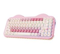 YUNZII C75 Teclado Mecánico Inalámbrico Gaming 75%, Bluetooth/2.4G/USB-C, Hot-Swap Teclas PBT RGB, Montaje Gasket, Anti-Ghosting NKRO, Diseño Pastel para Win/Mac (Rosa, Milk V2 Linear Switch)