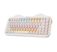 YUNZII C75 Teclado Mecánico Inalámbrico Gaming 75%, Bluetooth/2.4G/USB-C, Hot-Swap Teclas PBT RGB, Montaje Gasket, Anti-Ghosting NKRO, Diseño Pastel para Win/Mac (Beige, Milk V2 Linear Switch)