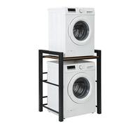 YUODIJIO Mueble Lavadora, 3 Alturas Ajustables, Soporte para Lavadora y Secadora, Capacidad de Carga de 350 kg, para BañO, BalcóN, Lavandería (Negro)