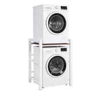 YUODIJIO Mueble Lavadora, 3 Alturas Ajustables, Soporte para Lavadora y Secadora, Capacidad de Carga de 350 kg, para BañO, BalcóN, Lavandería (Blanco)