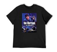 Yuogkk Camiseta Van Morrison Clásica Cuello Redondo Manga Corta, Unisex Sudadera Impresa Chaleco Suelto Gran Tamaño Ropa Deportiva Viaje Camisa Casual Harajuku Street Top-Black||XXS