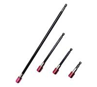 YUOIUX Juego de 4 extensiones de brocas magnéticas, soporte de brocas para destornillador, portabrocas extensores de 1/4 pulgadas