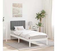 YUOTYRKTEJRSG Cabecero Tapizado Pino Macizo Moderno Gris Claro 80 x 200 cm | Estructura de Cama con Cabecero Tapizado Gris Claro 80x200, Base de Madera Maciza de Pino, Sillón Acolchado Desenfundable,
