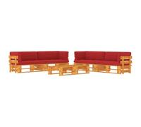 YUOTYRKTEJRSG Madera Pino impregnada Uso Exterior Saludable 6 Piezas Marrón | Muebles de palets 6 pzas y cojines madera pino impregnada miel, sofa jardin exterior rustico duradero, ideal terraza patio