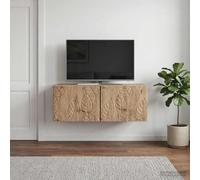 YUOTYRKTEJRSG Montaje en Pared Roble Vintage 78 5 x 41 x 30 cm | Mueble TV Pared 78,5 x 41 x 30 cm Roble Artisan, Armario Multimedia Vintage con 2 Puertas 90°, Estante para Salón y