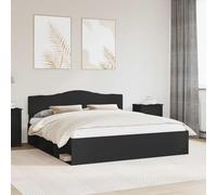 YUOTYRKTEJRSG Pino Macizo Moderno Rectangular Negro 206 x 183 x 90 cm | Estructura de cama Negro 180x200 cm Madera de pino macizo con cabecero resistente, bases de listones incluidos, soporte de