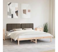 YUOTYRKTEJRSG Tapizado Acolchado Minimalista Moderno Taupe 205 x 205 cm | Estructura de Cama con Cabecero Tapizado Taupé 200x200 cm, Base de Plataforma de Madera Maciza de Pino, Sin Boxspring, Diseño