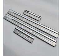 YUPACK 4 Piezas De Molduras De Umbral De Puerta Coche para NIS-San Qashqai J10 2007-2013 Protector Decoración Estribos Inoxidable Bienvenidos Guardias Placa Pedal Accesorios,Silver