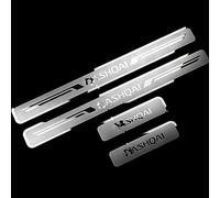YUPACK 4 Piezas De Molduras De Umbral De Puerta Coche para NIS-San Qashqai j11 2015-2020 Protector Decoración Estribos Inoxidable Bienvenidos Guardias Placa Pedal Accesorios,Silver