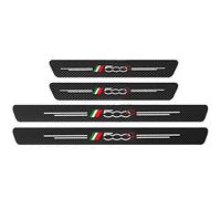 YUPACK 4 Piezas Molduras de Umbral de Puerta Coche para Fi-at 500 500C, Pegatinas de Protector Decoración Estribos de Fibra Carbono, 500C
