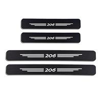 YUPACK 4 Piezas Molduras De Umbral De Puerta Coche para Peu-geot 106 206 Protector Decoración Estribos Fibra Carbono Bienvenidos Guardias Placa Pedal Accesorios, 206