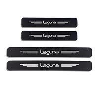 YUPACK 4 Piezas Molduras de Umbral de Puerta Coche para REN-Ault Laguna, Pegatinas de Protector Decoración Estribos de Fibra Carbono Bienvenidos Guardias Placa Pedal Accesorios,Laguna White