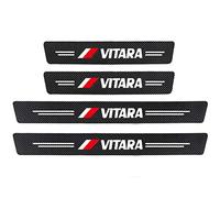 YUPACK 4 Piezas Molduras de Umbral de Puerta Coche para Suz-uki SX4 Vitara, Pegatinas de Protector Decoración Estribos de Fibra Carbono, Vitara