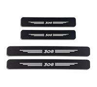 YUPACK 4 Piezas Pegatina de Decoración para Estribos de Umbral de Puerta de Coche, para Peu-geot 106 206 207 208 308 407 408 607 2008 3008, Tira Protectora de Fibra Carbono Antirayaduras, 308